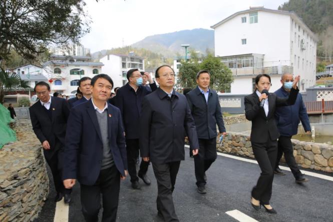 廖東生市長等井岡山領(lǐng)導陪同王書記視察半畝方塘度假村