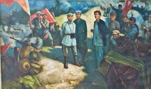 朱毛井岡山會(huì)師油畫-易教授